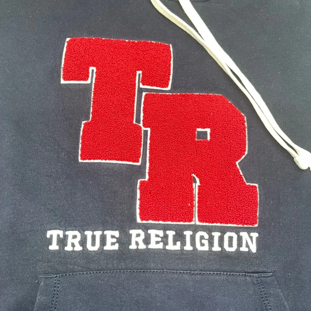 True Religion Hoodie Mens Size S/P Pullover‎ Long Sleeve Blue Red White